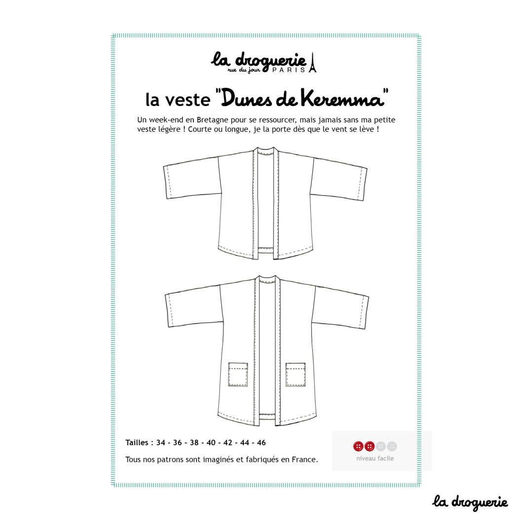 Patron couture de la veste "Dunes de Keremma"