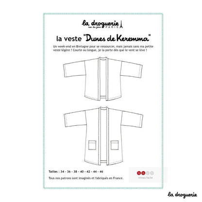 Patron couture de la veste "Dunes de Keremma"