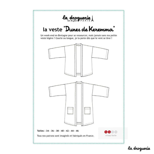 Patron couture de la veste "Dunes de Keremma"