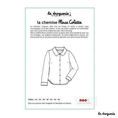 LA DROGUERIE - Patron couture de la chemise femme Place Colette