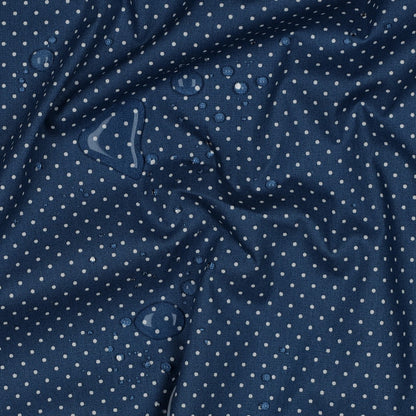Coton enduit oekotex pois bleu jeans POPPY