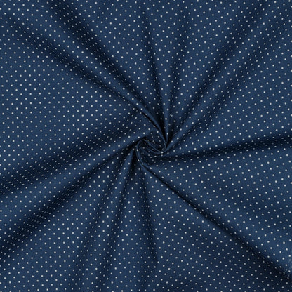 Coton enduit oekotex pois bleu jeans POPPY
