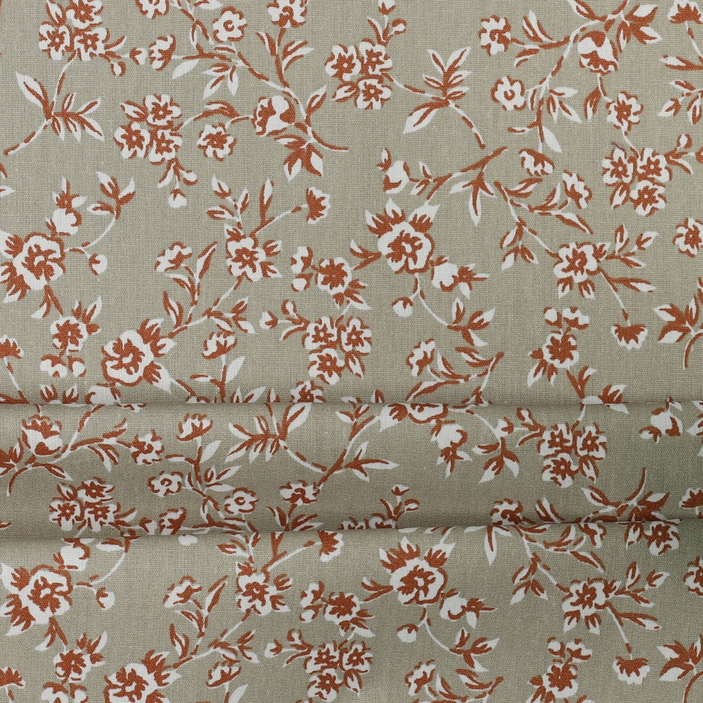 Coton enduit small flowers oekotex POPPY