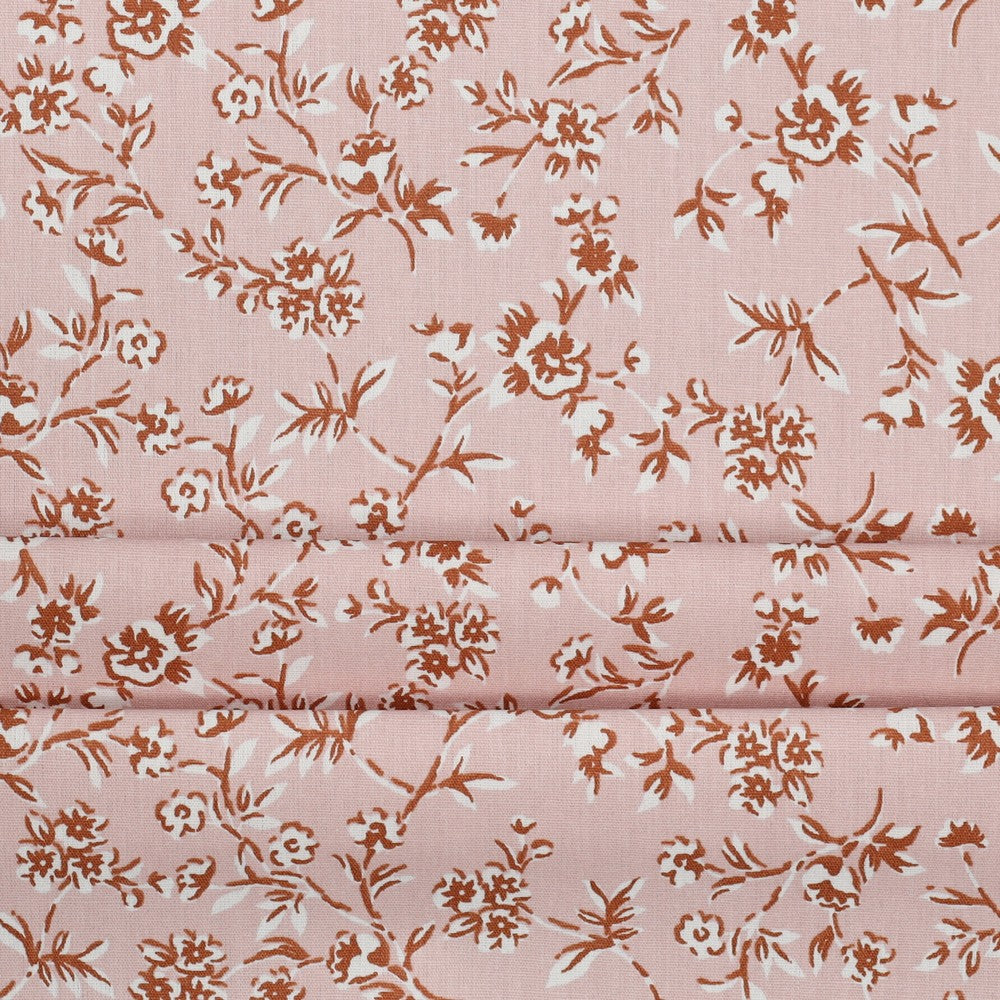 Coton enduit small flowers oekotex POPPY