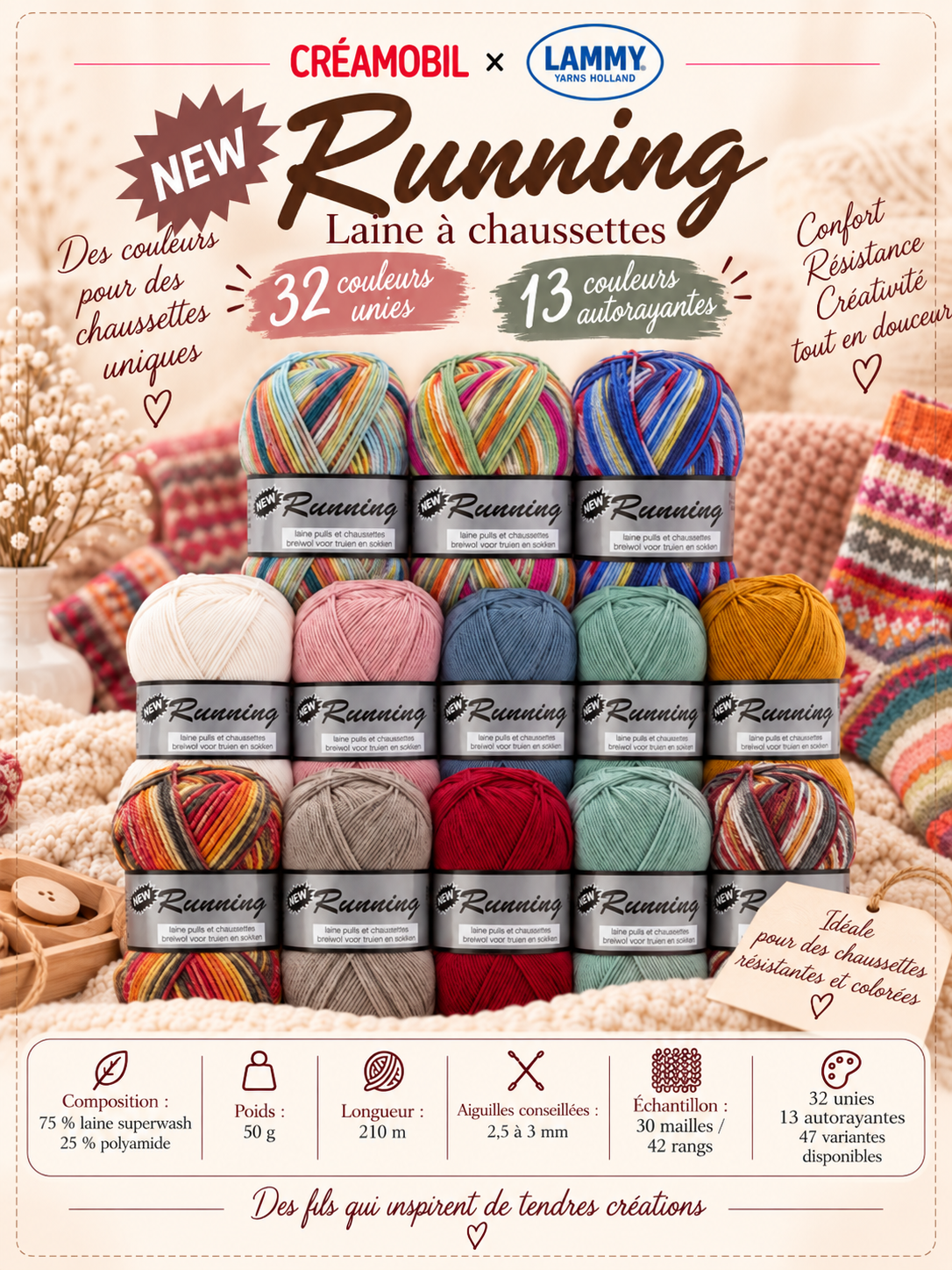 Laine à chaussettes New Running Lammy