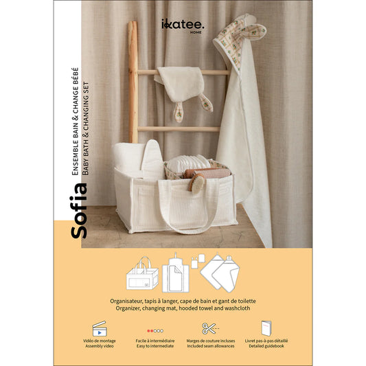 Sofia – Ensemble de 4 patrons bain & change bébé IKATEE