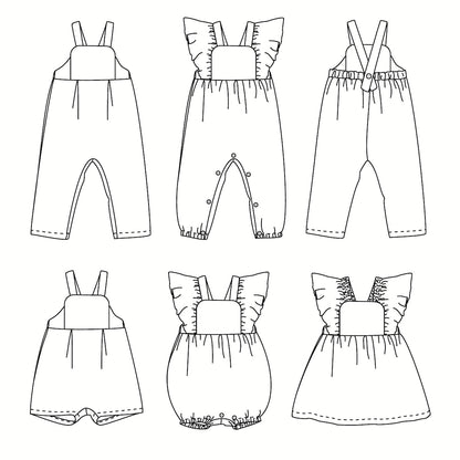 FARO Patron combinaison, barboteuse et robe bébé — IKATEE