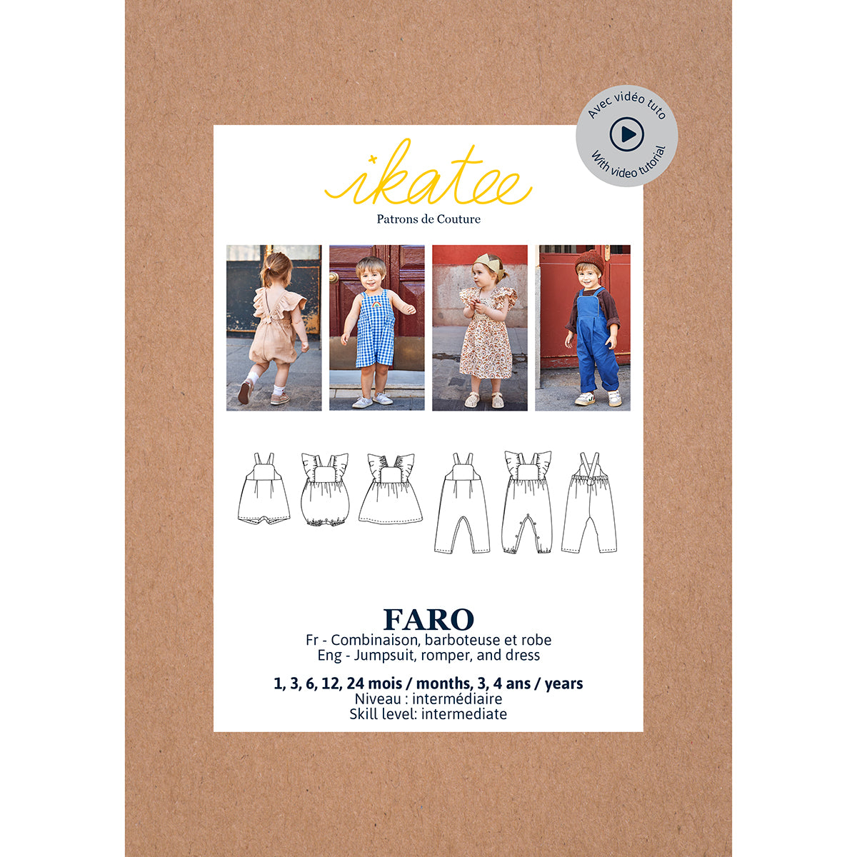 FARO Patron combinaison, barboteuse et robe bébé — IKATEE
