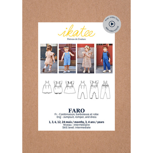 FARO Patron combinaison, barboteuse et robe bébé — IKATEE