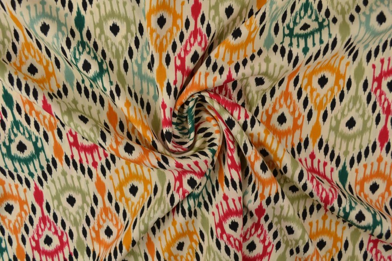 Viscose imprimée Ikat 02 - 10cm