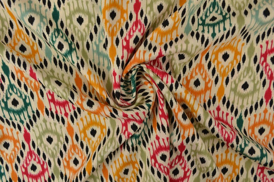 Viscose imprimée Ikat 02 - 10cm