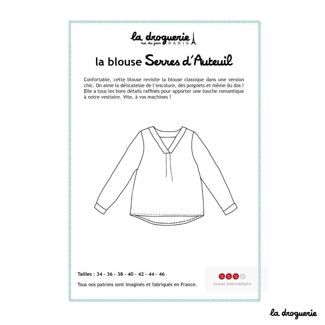 Patron couture de la blouse "Serres d'Auteuil"