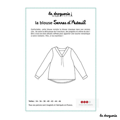Patron couture de la blouse "Serres d'Auteuil"