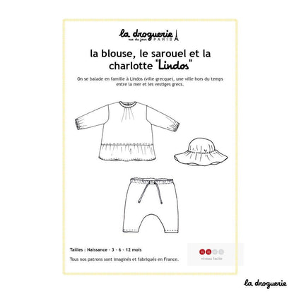 Patron couture de la blouse et du sarouel "Lindos"
