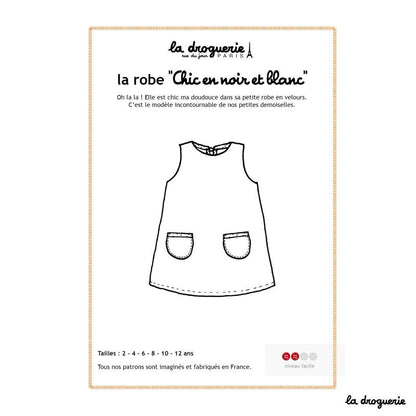 Patron couture de la robe "Chic en noir et blanc"