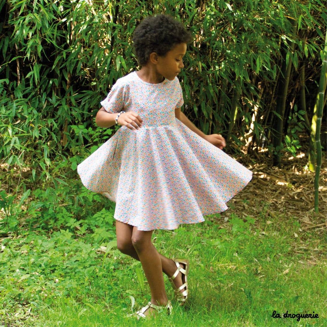 Patron couture de la robe qui tourne enfant