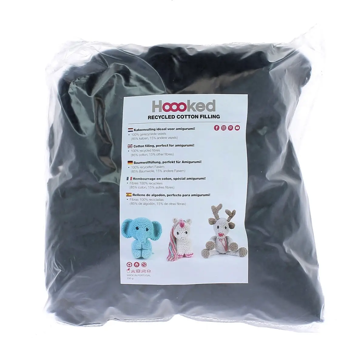 Hoooked - Garnissage en coton 100 % recyclé, doux et moelleux