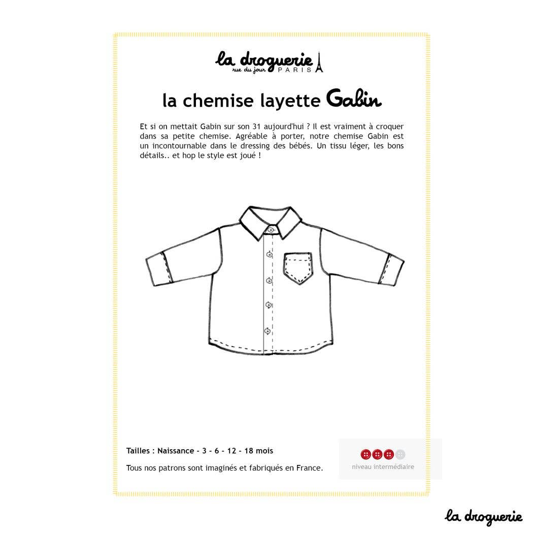 Patron couture de la chemise bébé Gabin
