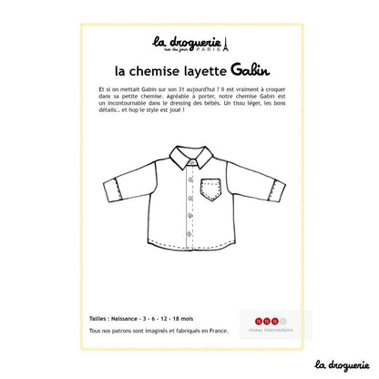 Patron couture de la chemise bébé Gabin