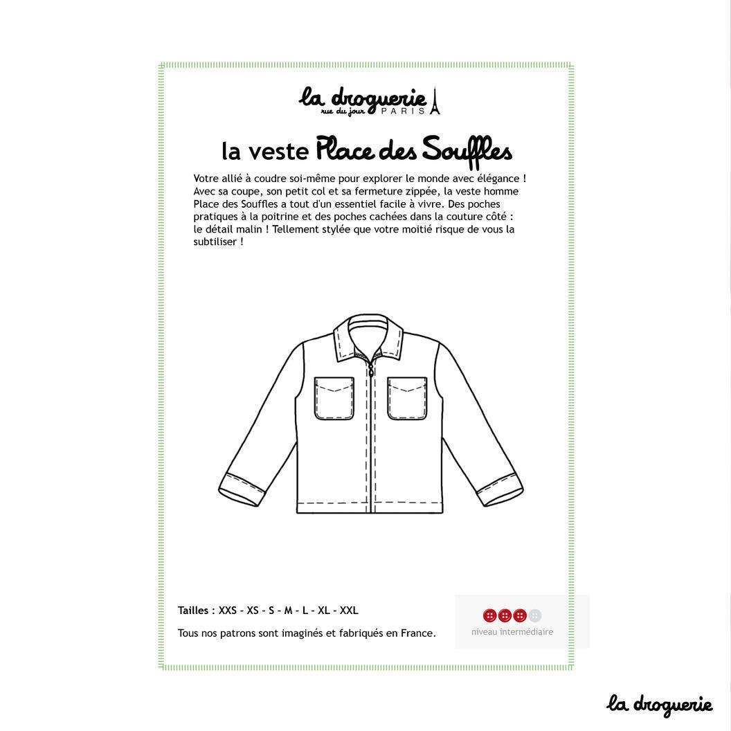 LA DROGUERIE - Patron couture de la veste Place des Souffles
