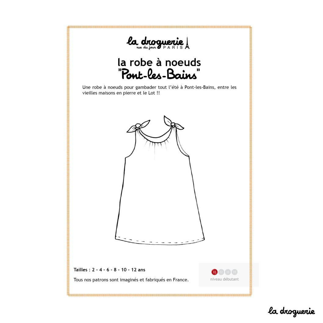 Patron couture de la robe à noeuds enfant "Pont-les-Bains"
