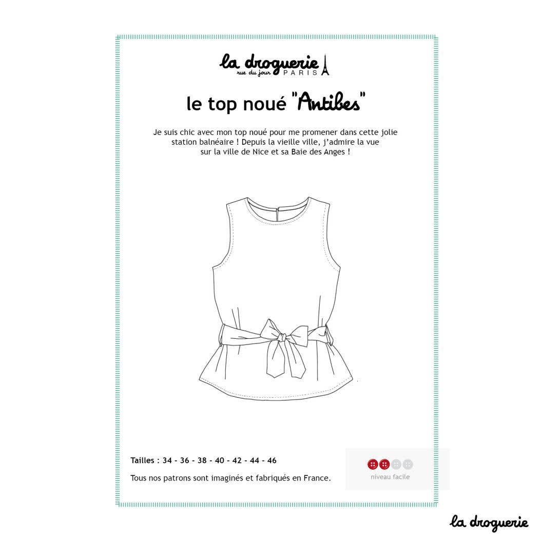 Patron couture du top noué "Antibes"