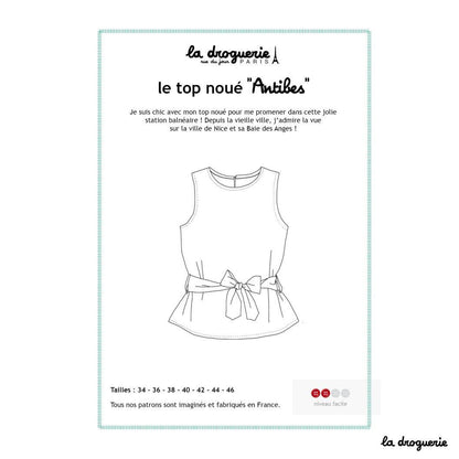 Patron couture du top noué "Antibes"