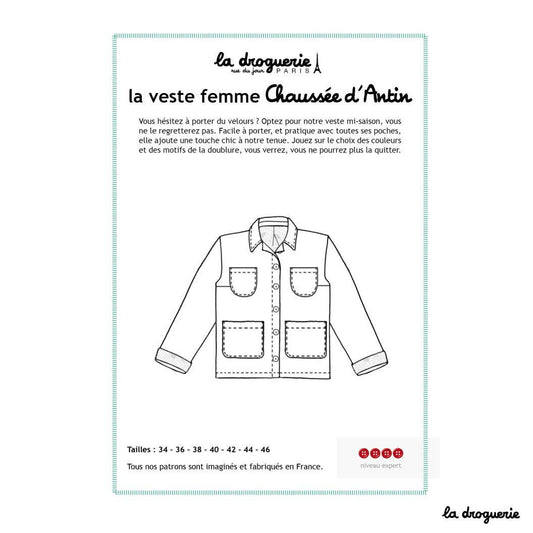 LA DROGUERIE - Patron couture de la veste femme "Chaussée d'Antin"