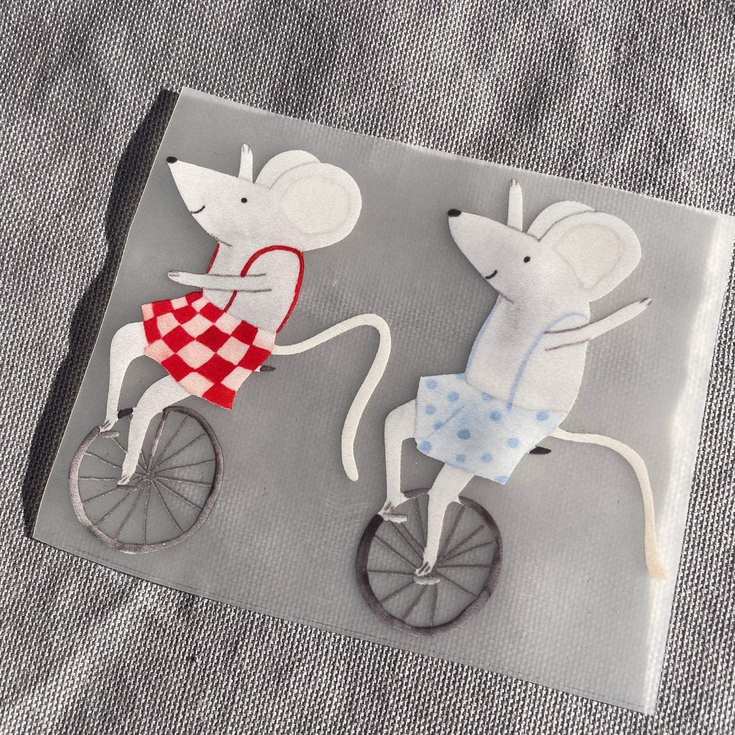 Hannahs Firlefanz - Image à repasser de souris sur monocycle