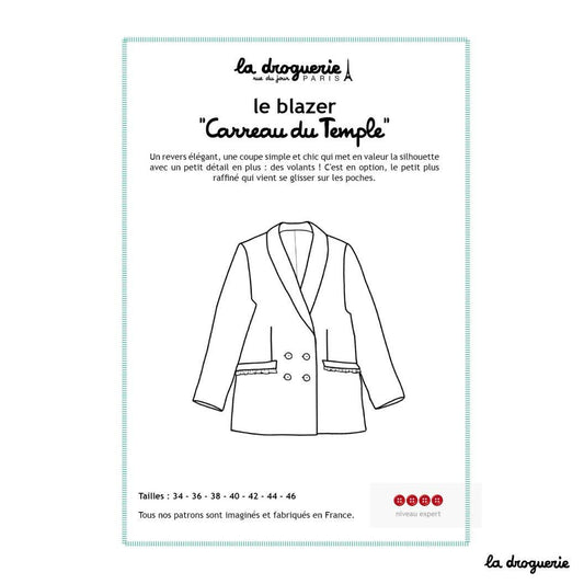 LA DROGUERIE - Patron couture du blazer femme "Carreau du Temple"