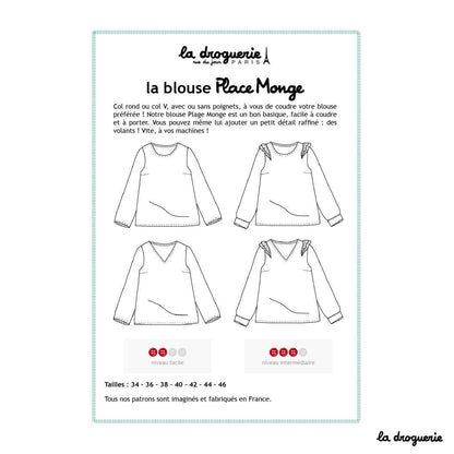 LA DROGUERIE - Patron couture de la blouse femme Place Monge