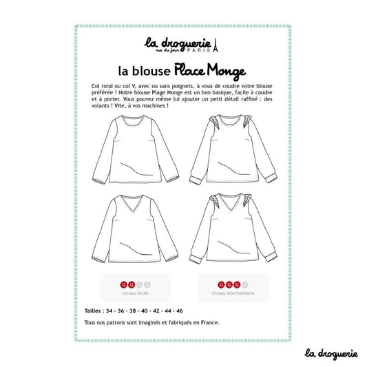 LA DROGUERIE - Patron couture de la blouse femme Place Monge
