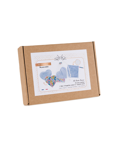 Com'1 Idée - Kit Lingettes cœur, grand carré & filet | Amélie