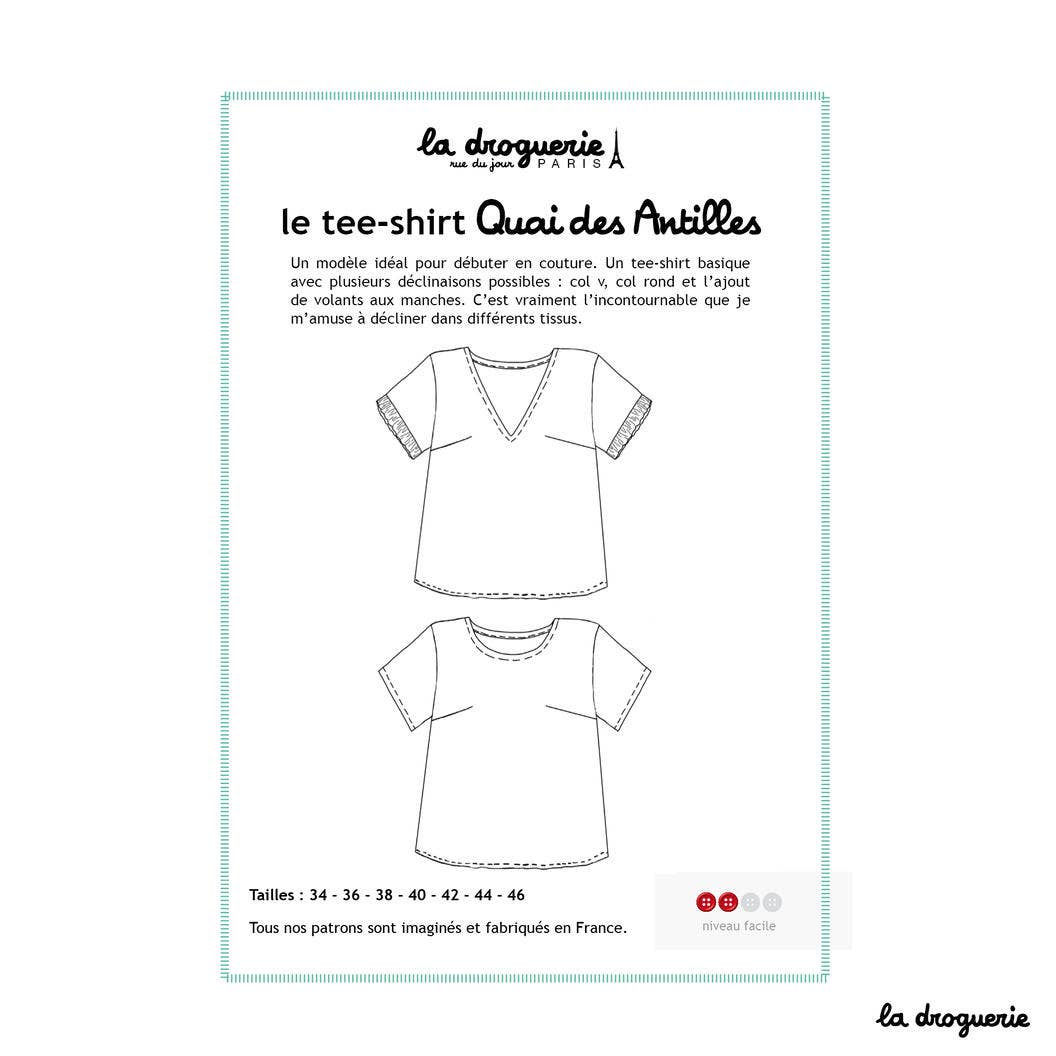 Patron couture du tee-shirt "Quai des Antilles"