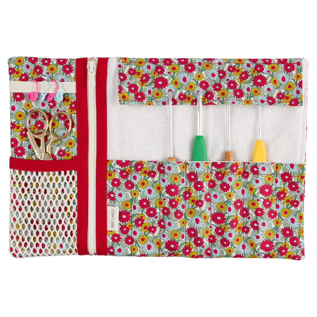 Com'1 Idée - Kit pochette pour crochets & Co | rouge