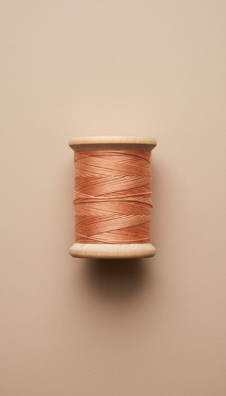 Bobine en bois fil couleur abricot
