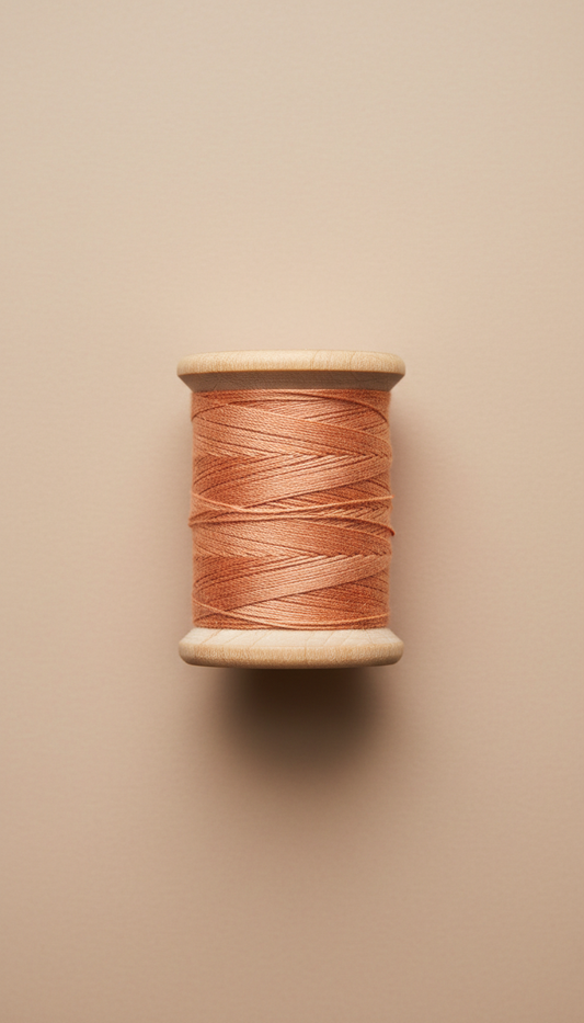 Bobine en bois fil couleur abricot