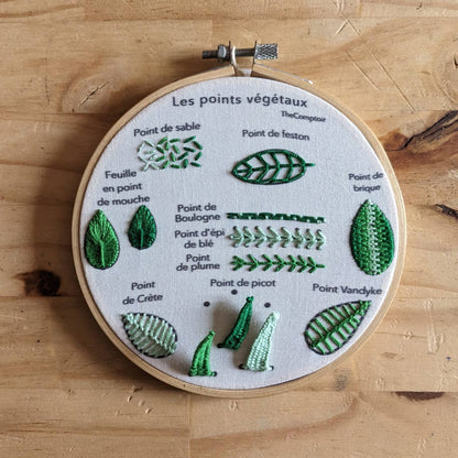 Kit d'apprentissage de broderie des points végétaux