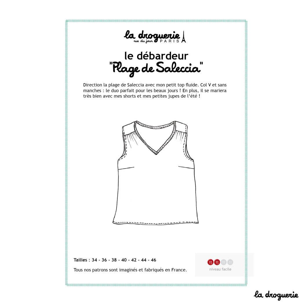 Patron couture du débardeur femme "Plage de Saleccia"