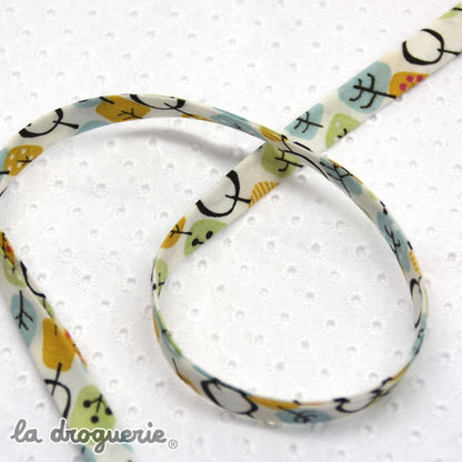 LA DROGUERIE - Biais Pop'arbres - Bleus - largeur pliée 10 mm