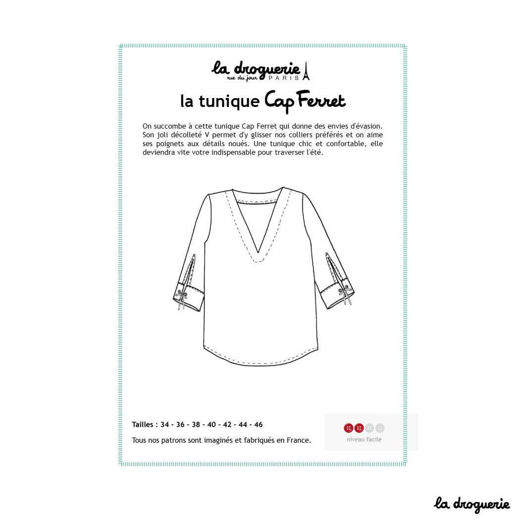 LA DROGUERIE - Patron couture de la tunique femme "Cap Ferret"