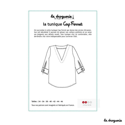 LA DROGUERIE - Patron couture de la tunique femme "Cap Ferret"