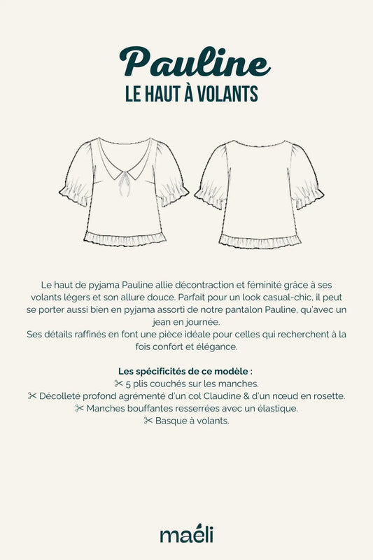 Patron Maëli Paris — Pauline (haut à volants)