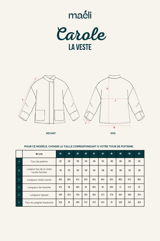 Patron Maëli Paris — Carole (veste)