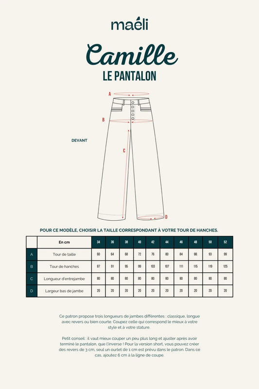Patron Maëli Paris — Camille (pantalon)