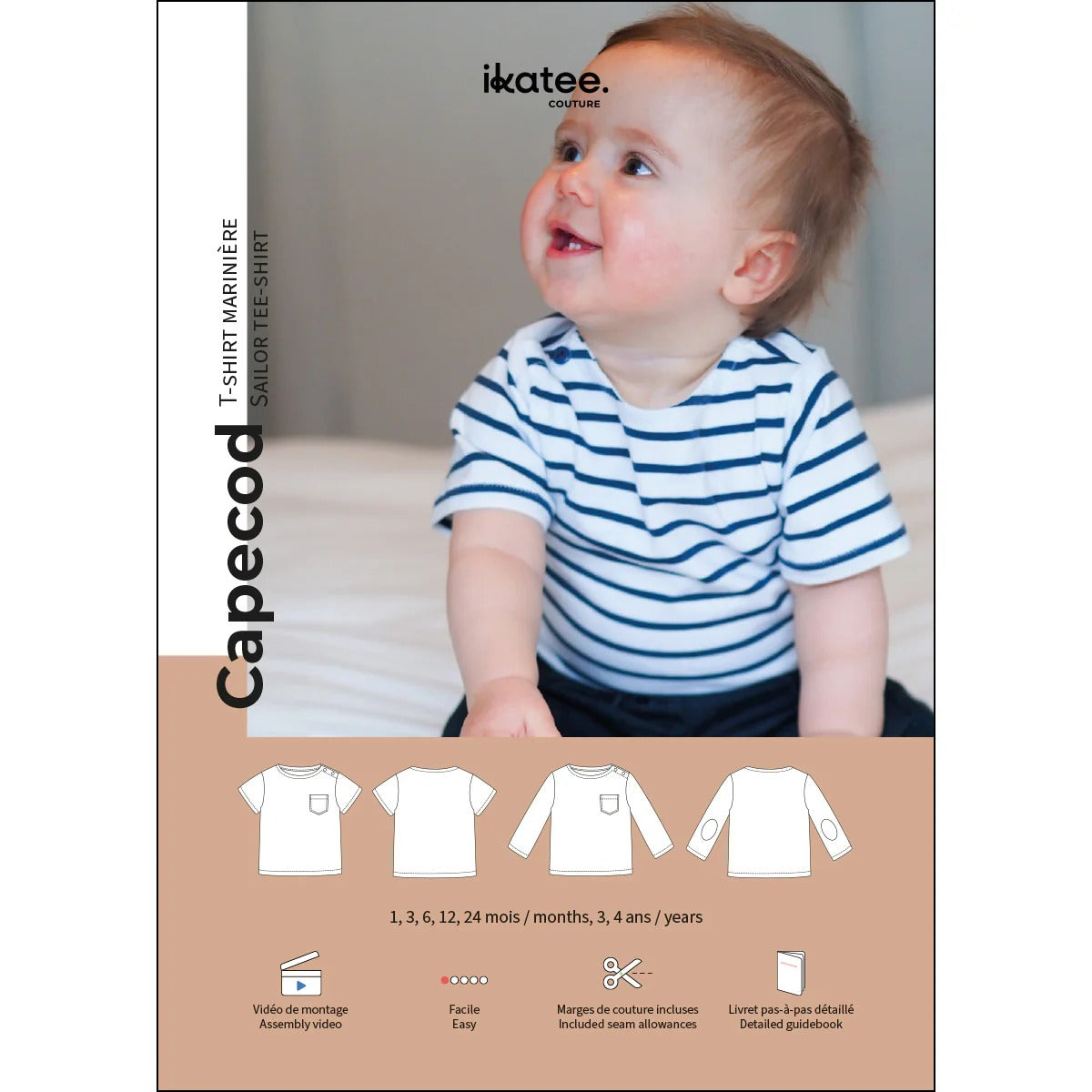 CAPECOD Patron t-shirt marinière bébé — IKATEE
