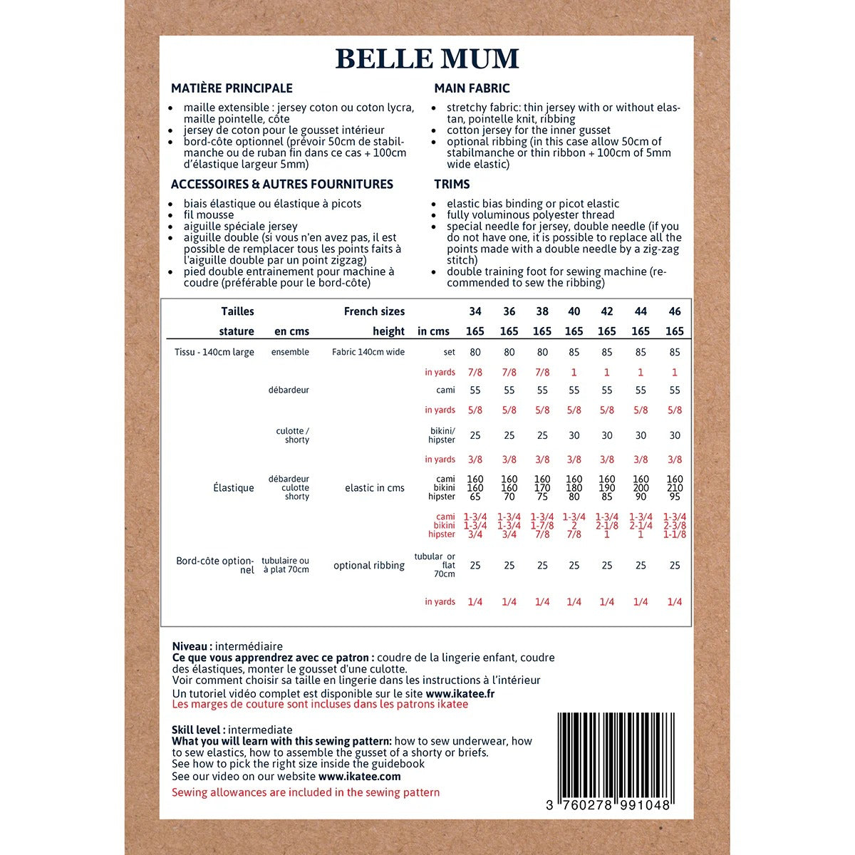 BELLE MUM lingerie - 34 AU 46