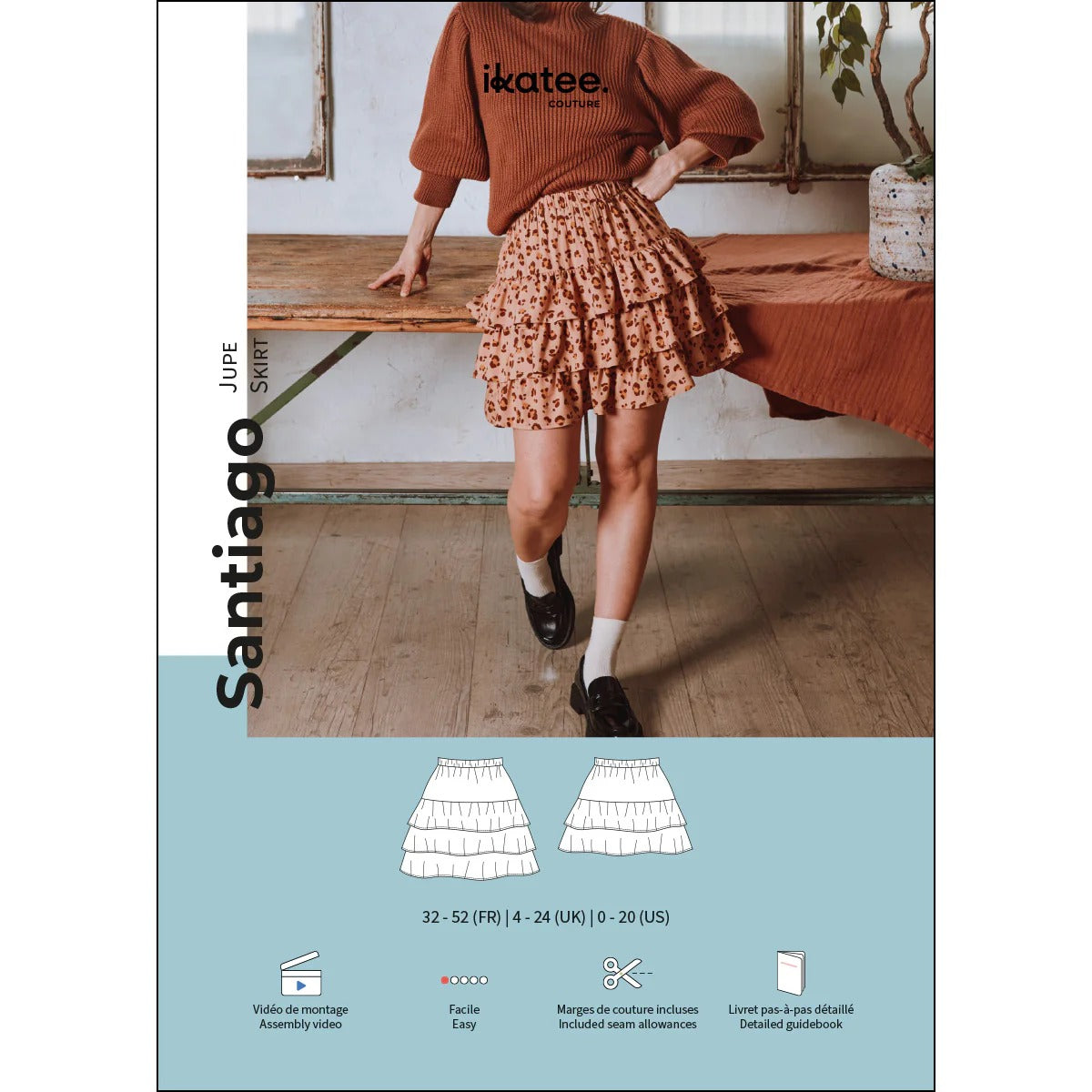 SANTIAGO Patron jupe femme — IKATEE