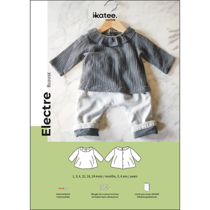 ELECTRE Blouse à col volanté Naissance 1M-4A
