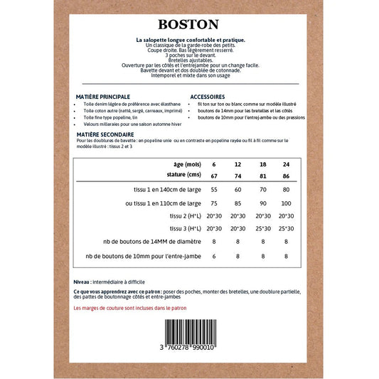 BOSTON Salopette Bébé mixte 6-24mois